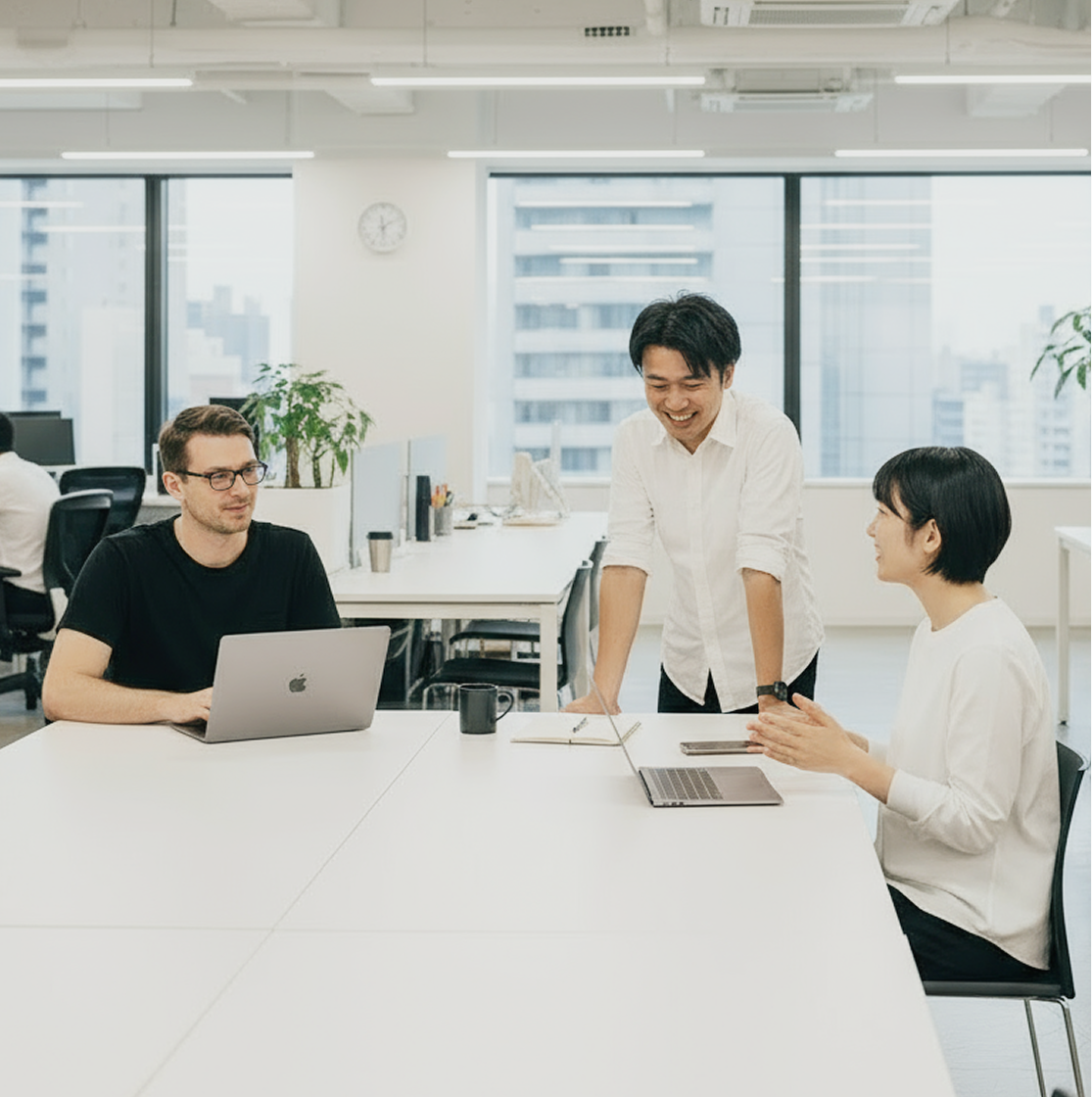 ３人のミーティング風景